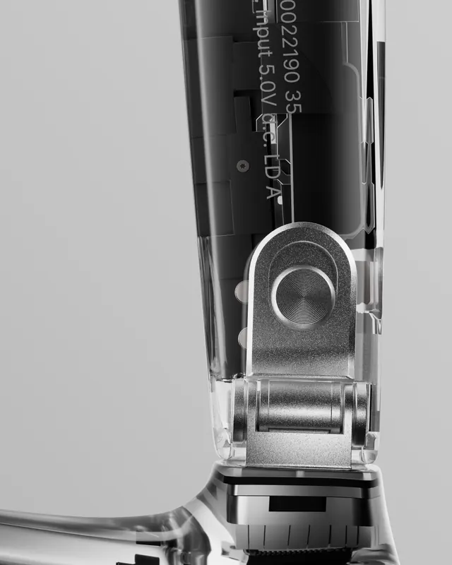 Ray-Ban Meta Wayfarer AI camera product visualization (slide 4), dark-mode, minimal, dark