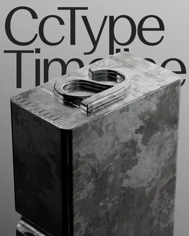 CC Timeline typeface foundry launch by Studio Koto (slide 1), minimal, technical, monochrome