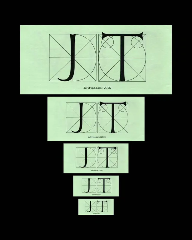 JT Percy typeface specimen and leaflet (slide 6)