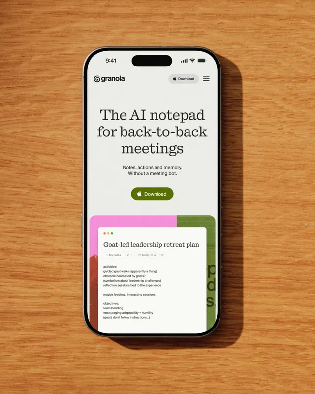 Granola AI notepad brand rebrand case study (slide 11)