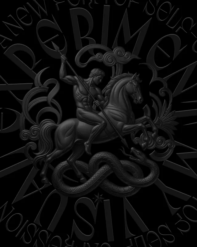 Baroque 3D typography exploration carousel (slide 3)