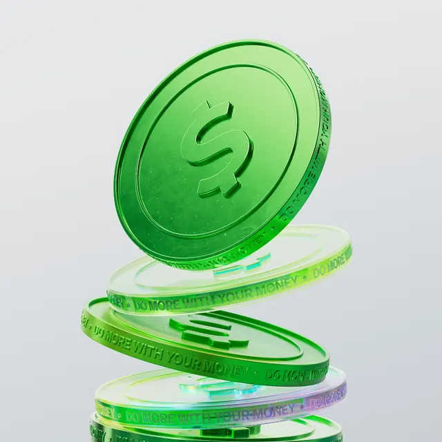 CashApp 3D product renders and branded elements (slide 2), 3d-render, photographic, vibrant
