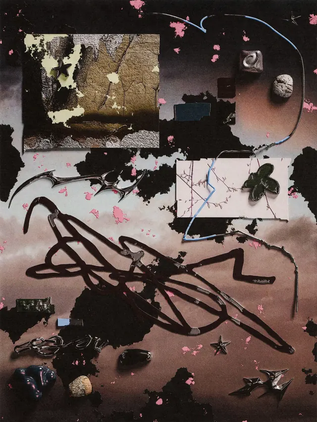 Abstract botanical collage study (slide 1)