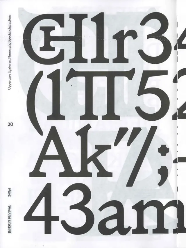 Jenson Revival type specimen and documentation (slide 1)