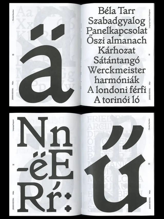 Jenson Revival type specimen and documentation (slide 2)