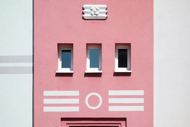 Pink Architectural Graphic, minimal, geometric, vibrant