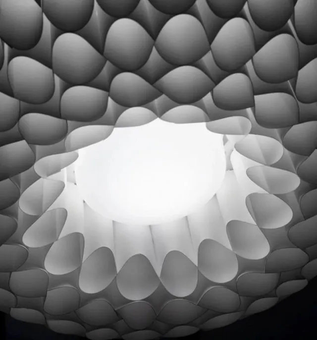 Organic Geometric Ceiling Installation, organic, geometric, monochrome