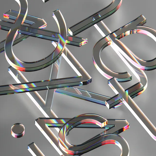 Iridescent 3D Abstract Graphic, 3d-render, geometric, vibrant