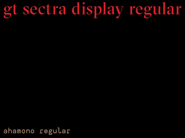 GT Sectra Display Type Specimen