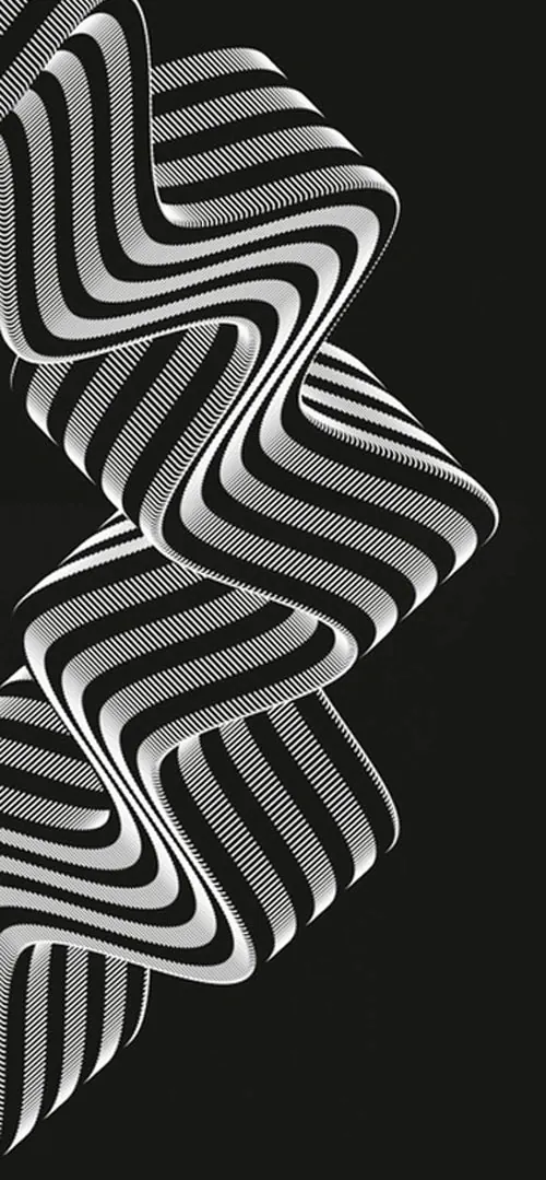 Wavy Line Pattern, minimal, geometric, monochrome
