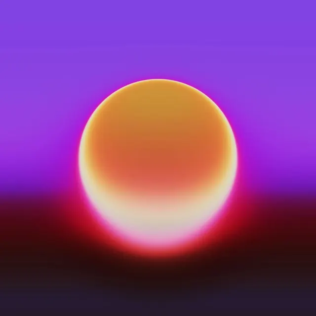 Gradient sphere with warm glow, gradient-heavy, 3d-render, vibrant