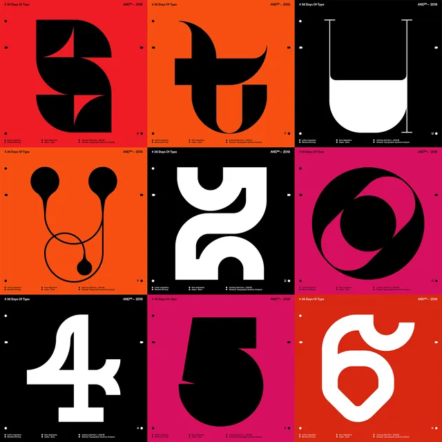 36 Days of Type typographic singularity, display, geometric, vibrant