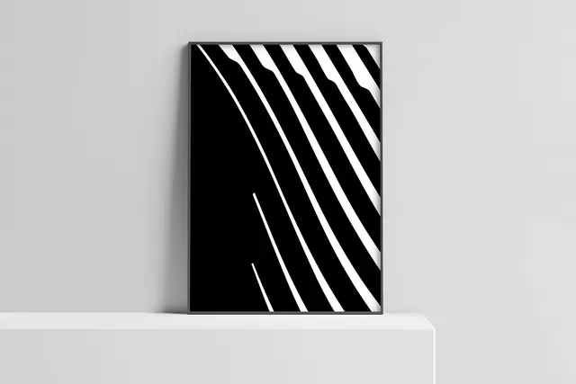 Black and white diagonal stripe pattern book, minimalist, geometric, dark
