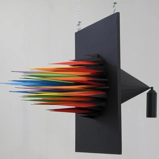 Colored fiber rods sculpture, abstract, 3d-render, vibrant