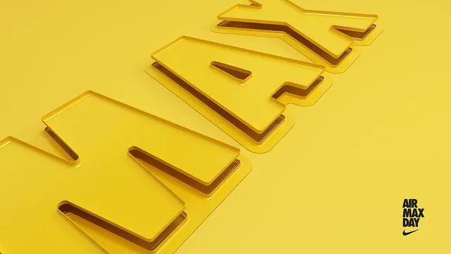 Air Max Day 3D mockup exploration, 3d-render, playful, vibrant