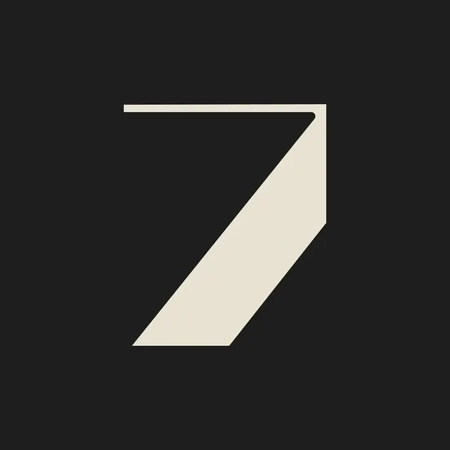 Minimalist geometric arrow shape on dark background, minimal, geometric, dark
