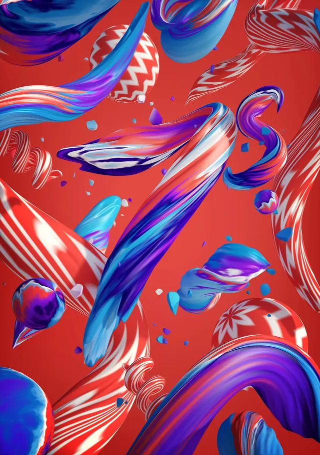 Abstract Fluid Organic Shapes, organic, gradient-heavy, vibrant