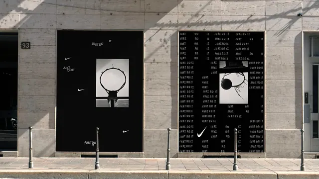 Outdoor Advertising Display, minimal, swiss, monochrome