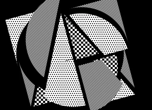 Geometric Abstract Pattern, brutalist, geometric, monochrome