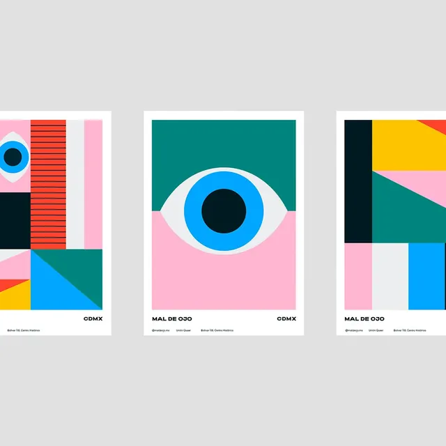 Mal de Ojo Graphic Series, minimal, geometric, vibrant