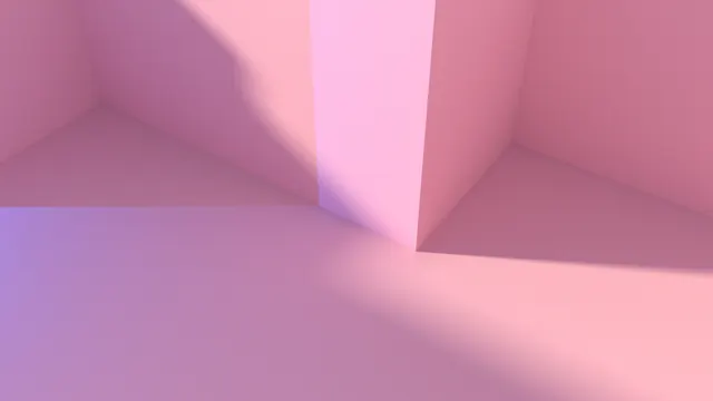 Pink Geometric 3D Space, minimal, geometric, muted