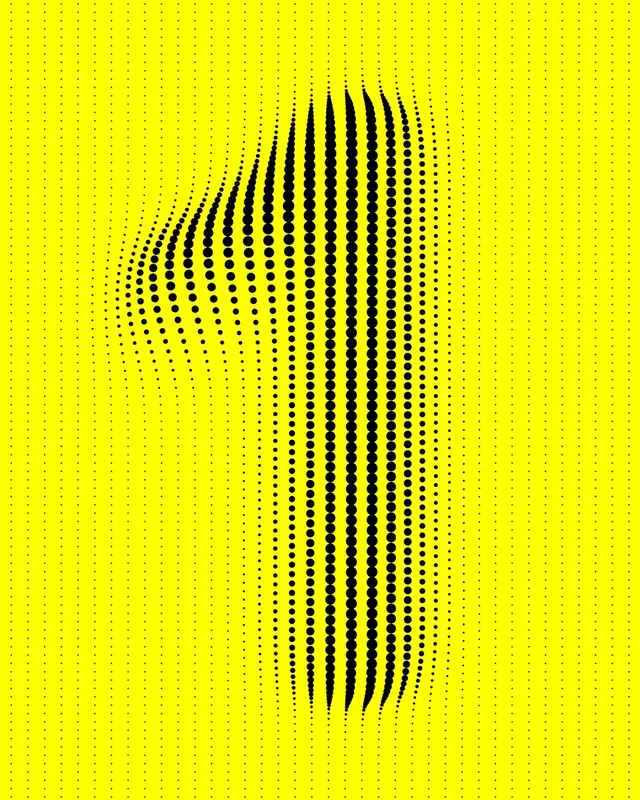 Abstract Number One Graphic, minimal, brutalist, vibrant