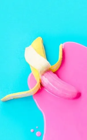 Abstract Banana Graphic, flat, playful, vibrant