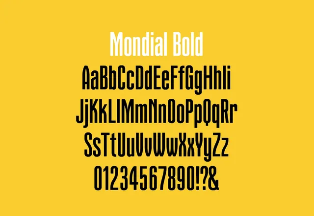 Mondial Bold Type Specimen