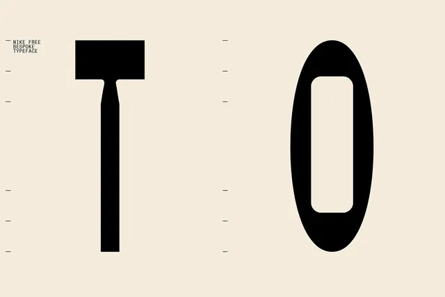 Nike Free bespoke typeface specimen, minimal, swiss, light