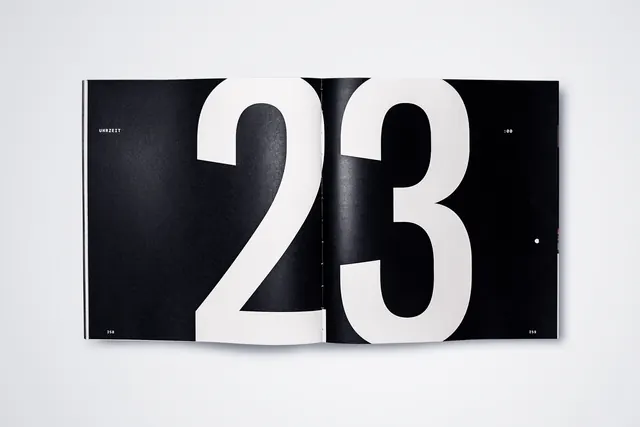 Large Scale Numeric Display, minimal, swiss, monochrome