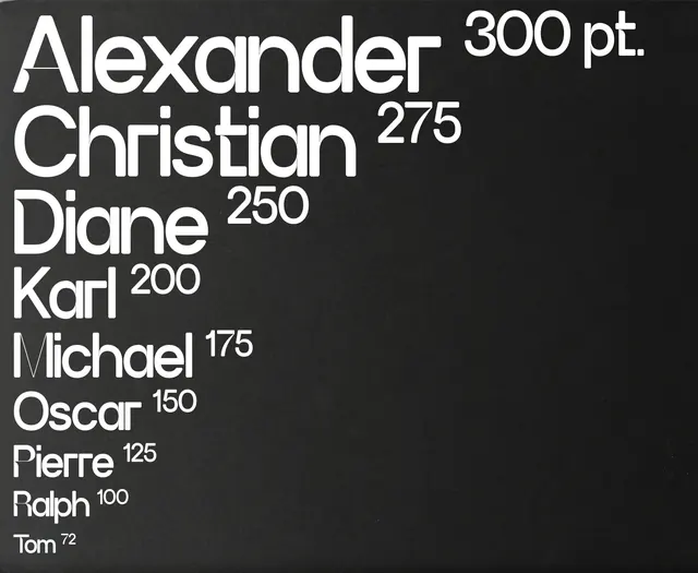 Alexander Christian Sans Type Specimen Poster, minimal, swiss, monochrome