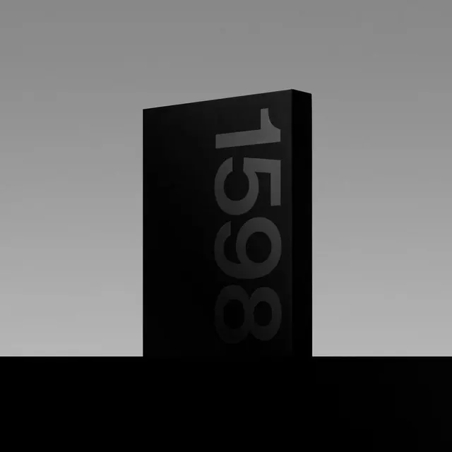 Vertical Number Branding, minimal, monochrome, monochrome