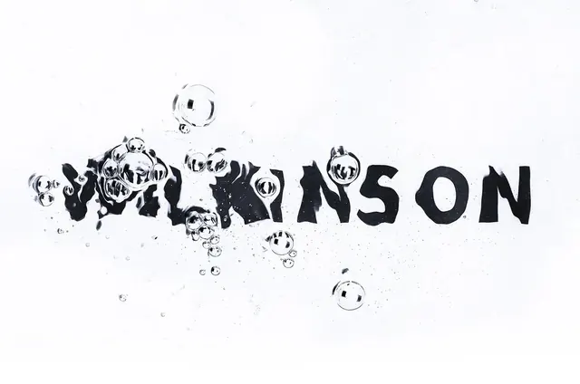 Abstract Wordmark with Graphic Elements, brutalist, monochrome, monochrome