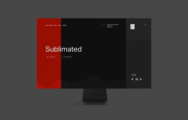 Sublimated UI Mockup, minimal, dark-mode, dark