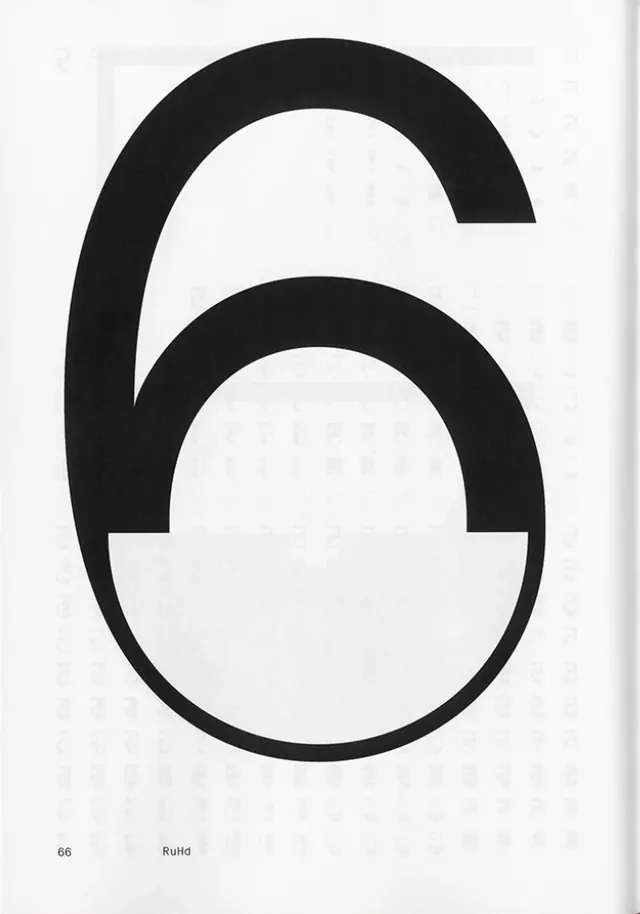 Geometric Number Six Typography, minimal, swiss, high-contrast