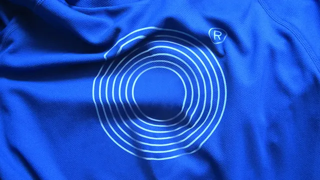 Blue Fabric Texture with Concentric Line Graphic, minimal, geometric, dark