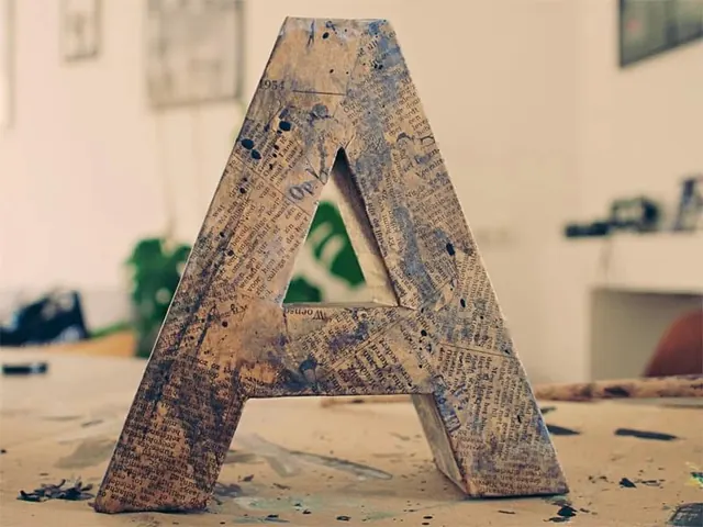 Weathered Letter A, organic, retro, earthy