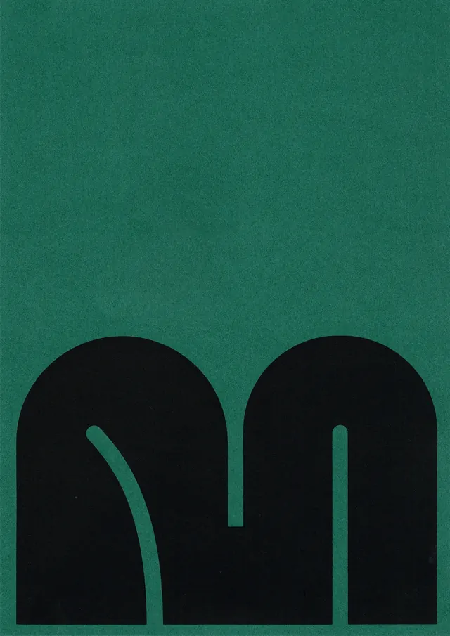 Abstract Letterform Graphic, minimal, geometric, vibrant