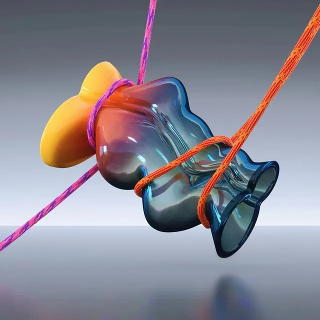 Abstract 3D Fluid Sculpture, abstract, 3d-render, vibrant