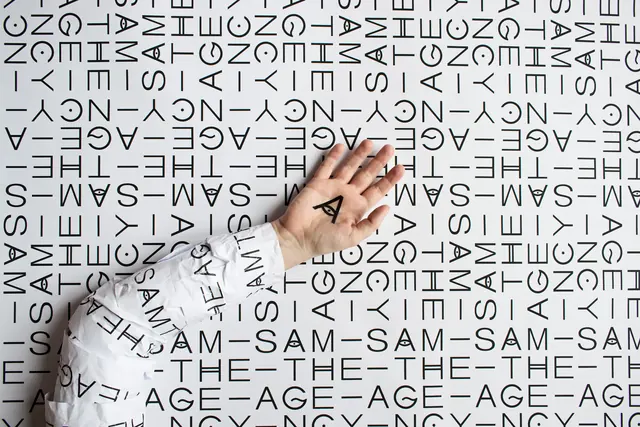 Typography Pattern Apparel Mockup, minimal, swiss, monochrome