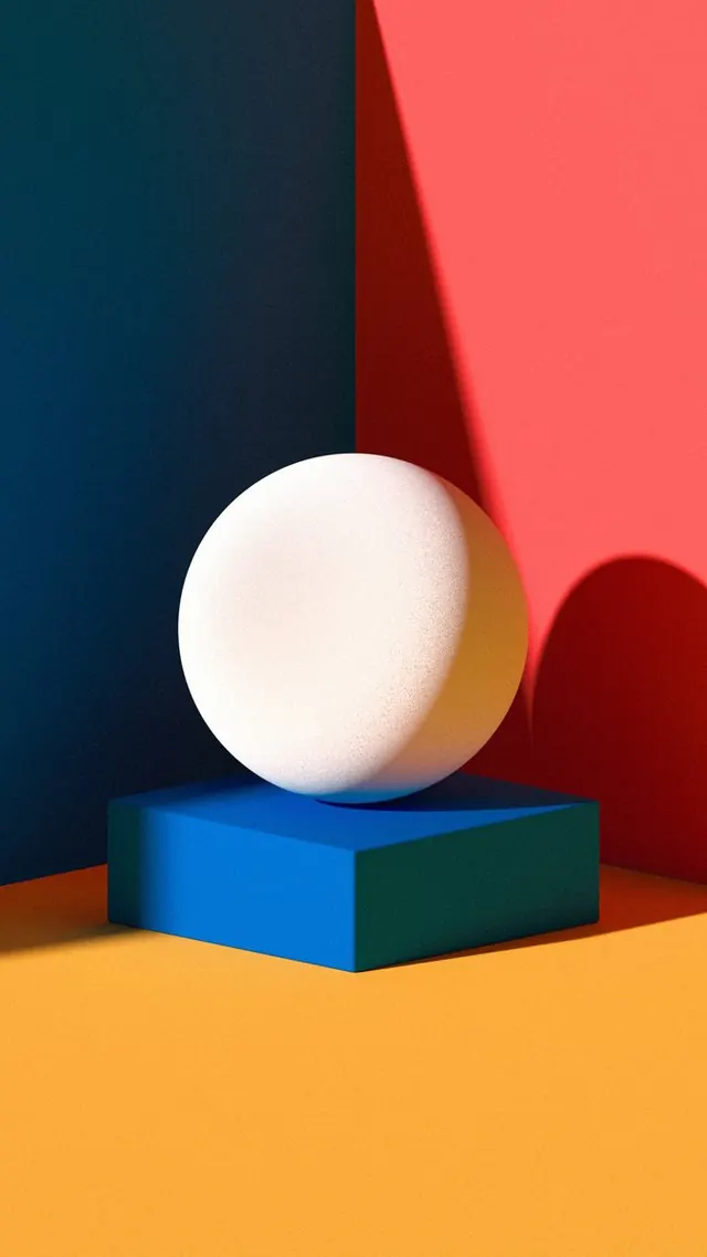 Geometric 3D Composition, minimal, geometric, vibrant
