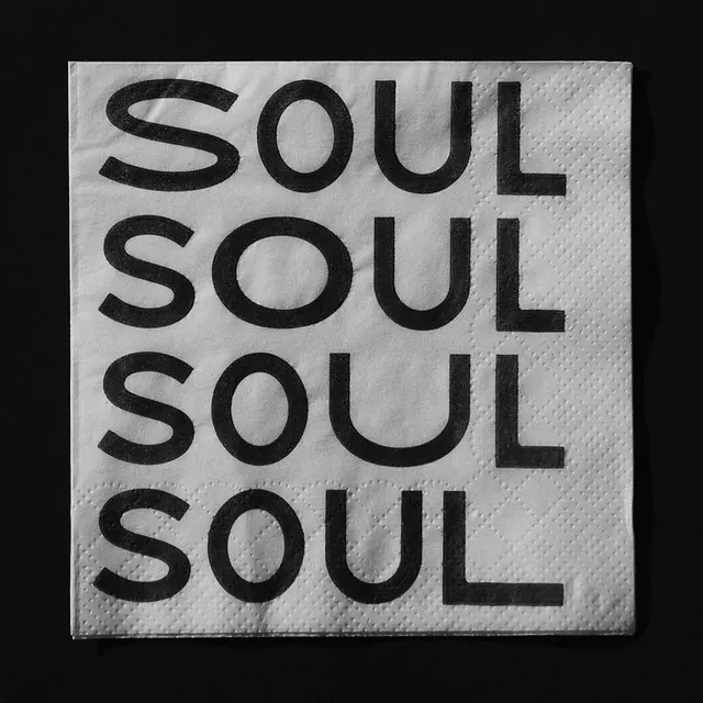 SOUL Wordmark Repetition, minimal, brutalist, monochrome