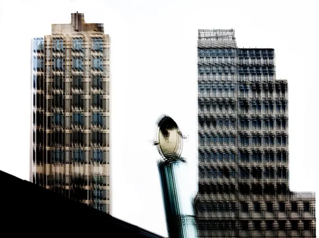 Skyscraper Architectural Composition, minimal, monochrome, high-contrast