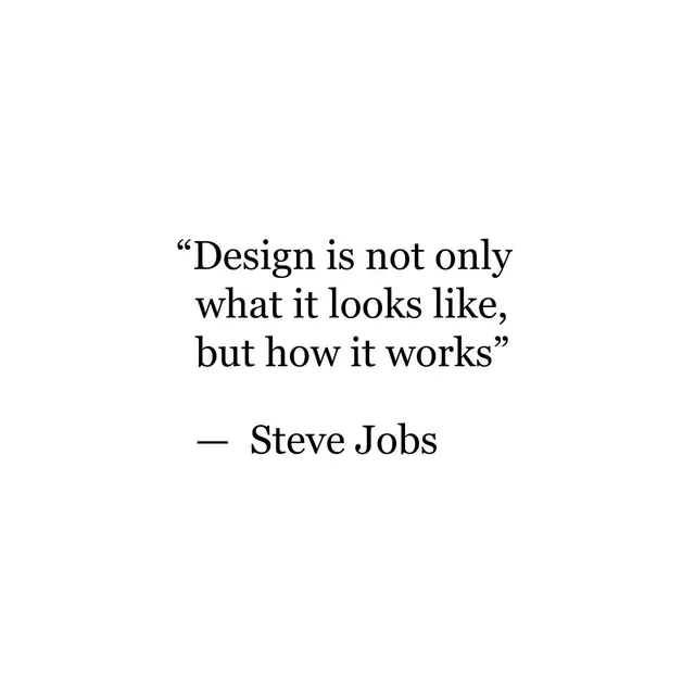 Steve Jobs design quote poster, minimal, editorial, monochrome