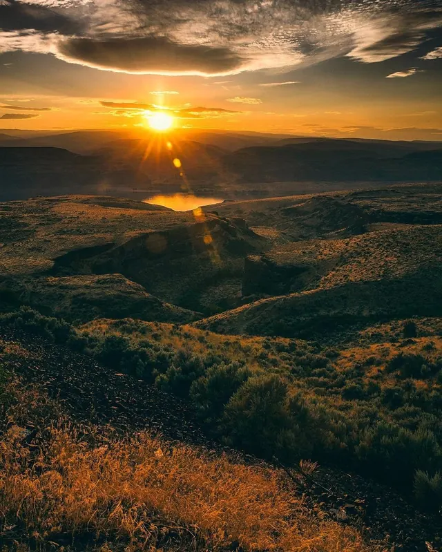 Sunset Landscape Photography, photographic, organic, warm