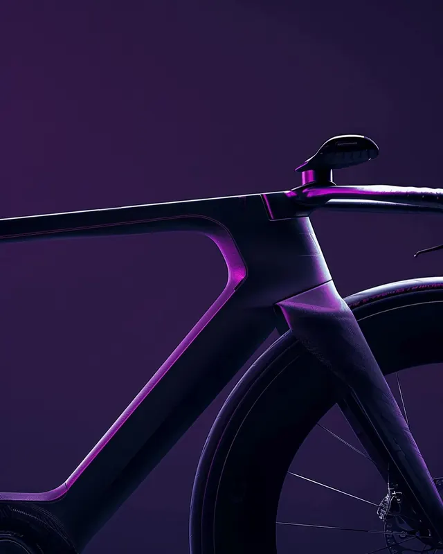 Purple Performance Bicycle, minimal, dark-mode, dark