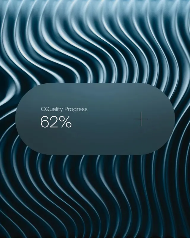 Abstract Wave UI Component, dark-mode, 3d-render, dark