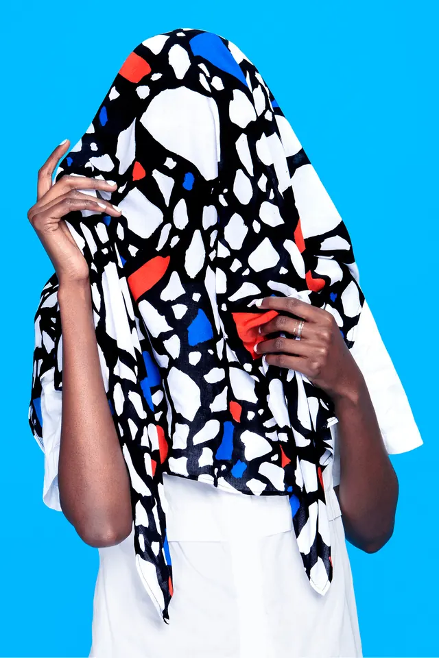 Abstract Patterned Textile Design, maximalist, abstract, high-contrast