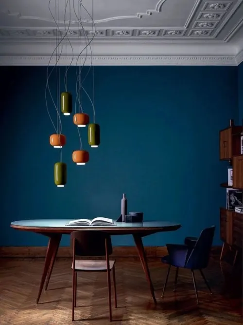 Modern Interior with Pendant Lighting, luxury, minimal, dark