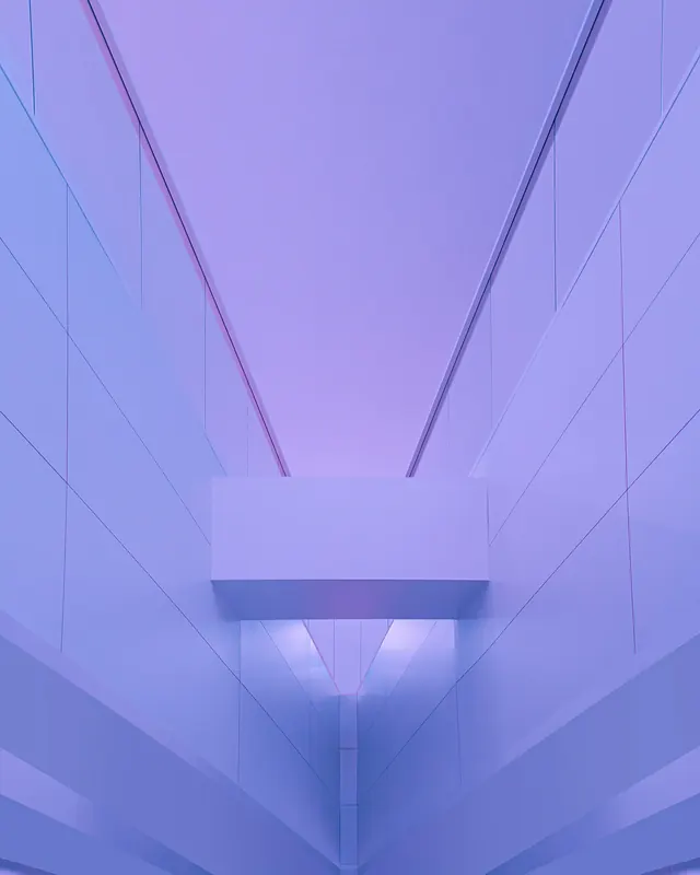 Purple Architectural Interior, minimal, geometric, vibrant